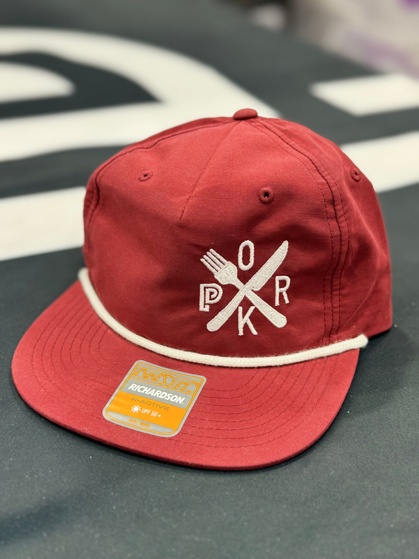 Maroon/White Cap